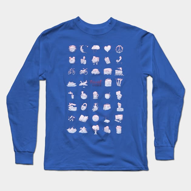 Icons for communicating in traveling Long Sleeve T-Shirt by SirDenis